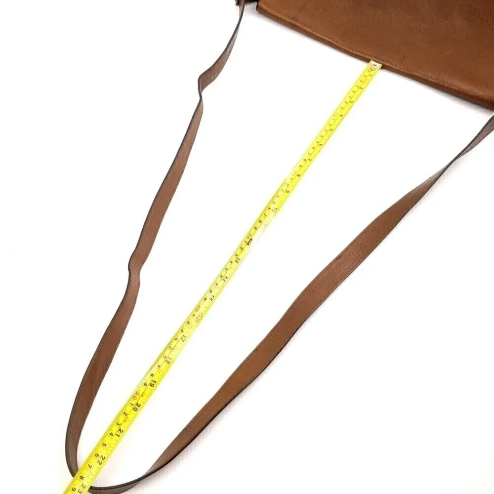 Vintage Loyd Maish Leather Letter Envelope Satchel Bag Crossbody Purse Brown